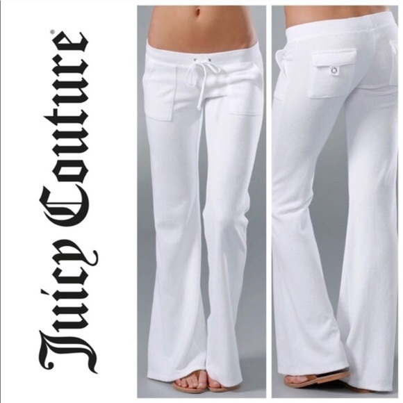 Juicy Couture Pants - Y2K Juicy Couture White Old School Terry Pull On Pant Ankle-Length Size S 👑💕